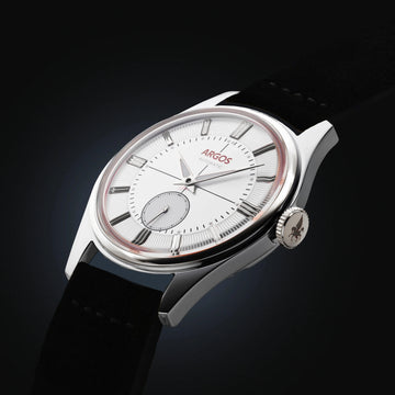 Apollo III - Pearl White Silver w/ Leather Strap