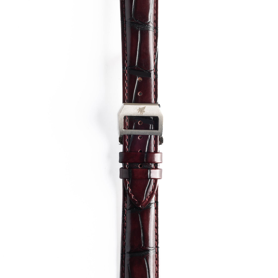 Reddish Brown Crocodile Pattern Leather Strap
