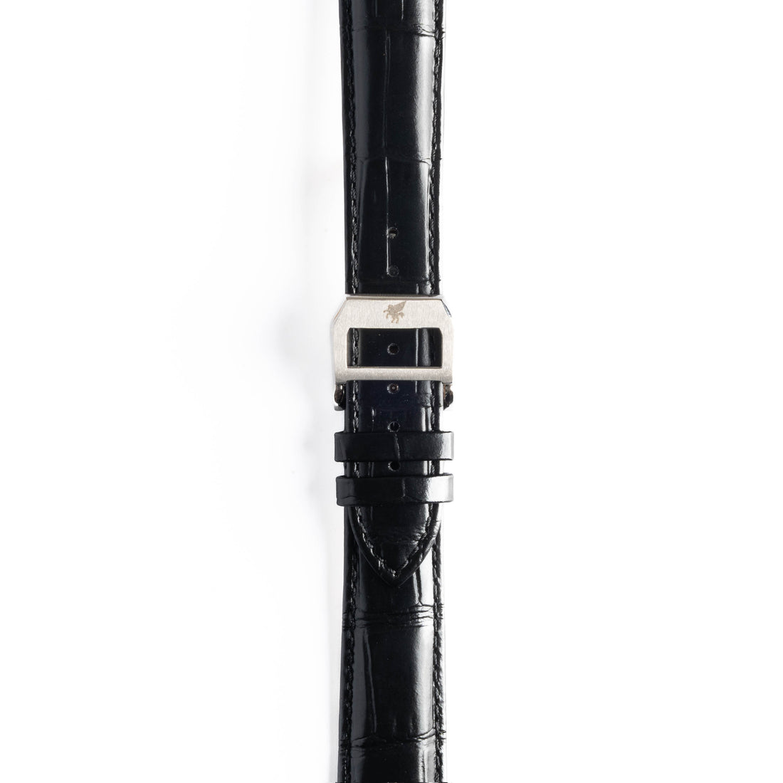 Midnight Black Crocodile Pattern Leather Strap