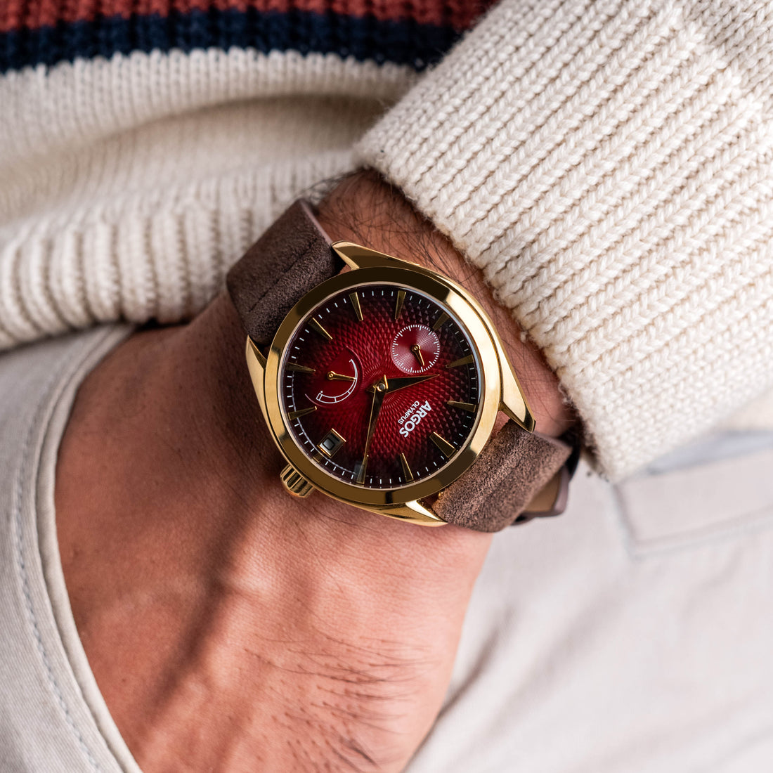 OLYMPUS - Carmine Red Gold Leather