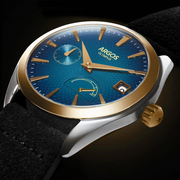 OLYMPUS - Azure Blue Gold Two Tone Leather
