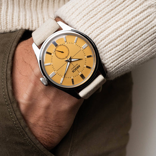 Apollo III - Cadmium Yellow Silver Ivory Leather