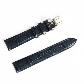 Royal Blue Crocodile Pattern Leather Strap