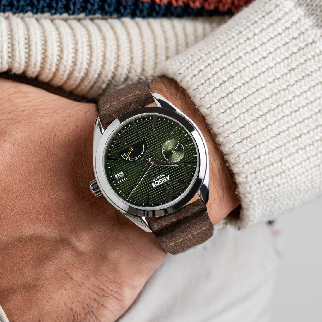 OLYMPUS - Pine Green Silver Leather