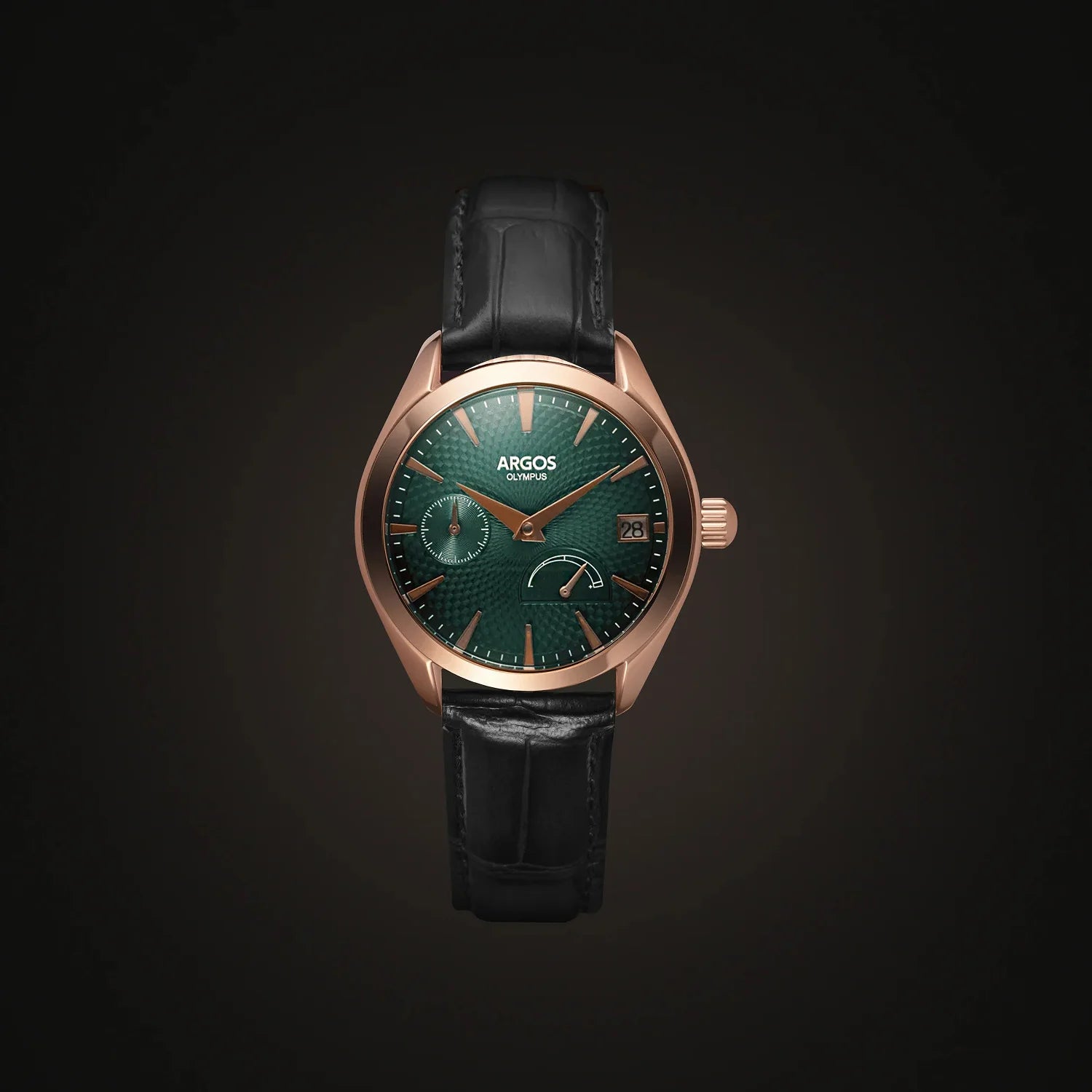 Olympus - Basil Green Rose Gold Leather Argos Watches