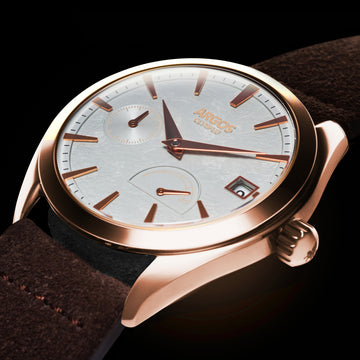 OLYMPUS - Luxe White Rose Gold w/ Leather Strap
