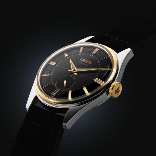Apollo III - Onyx Black Gold Two Tone Leather