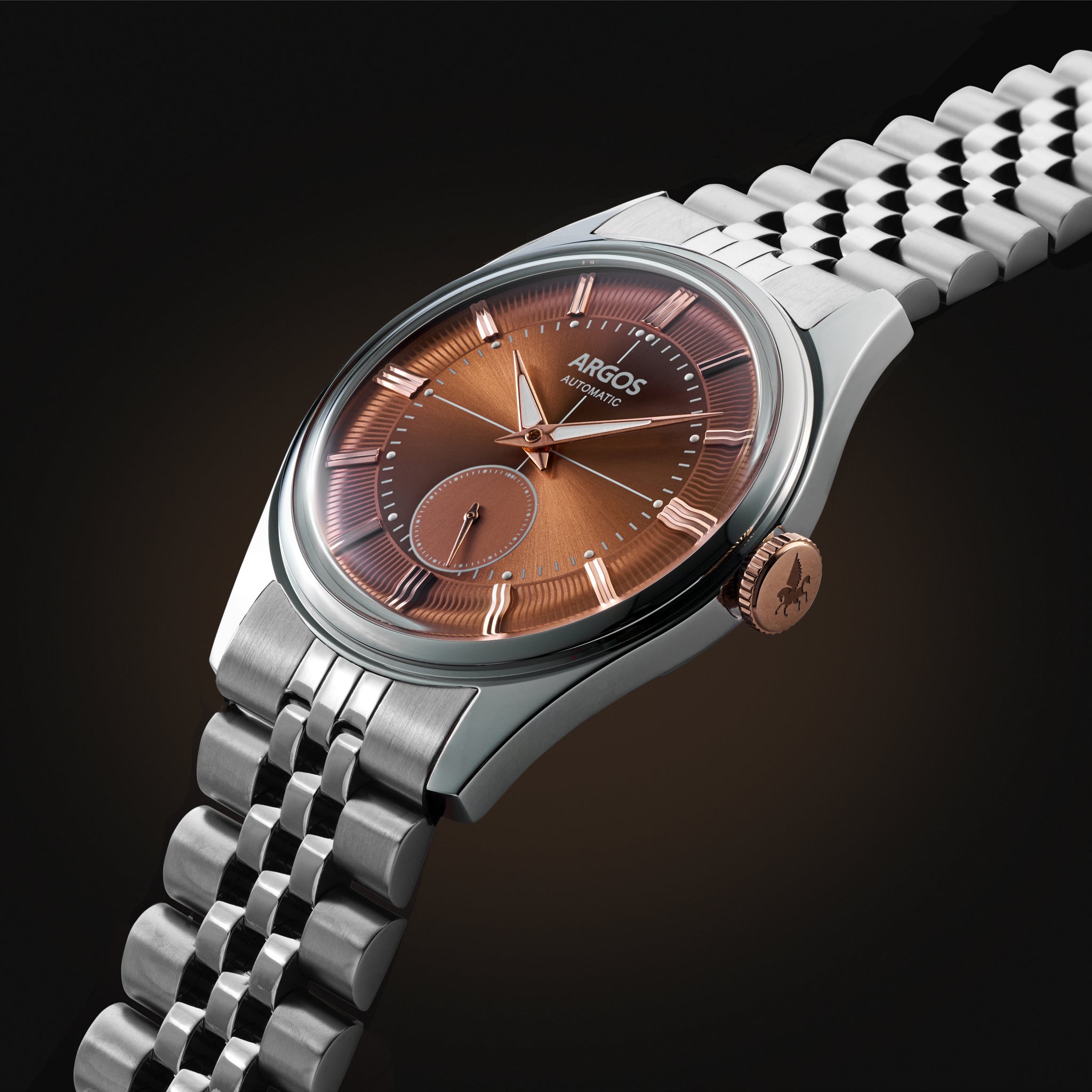 Apollo III - Chocolate Brown Silver w/ Steel Bracelet