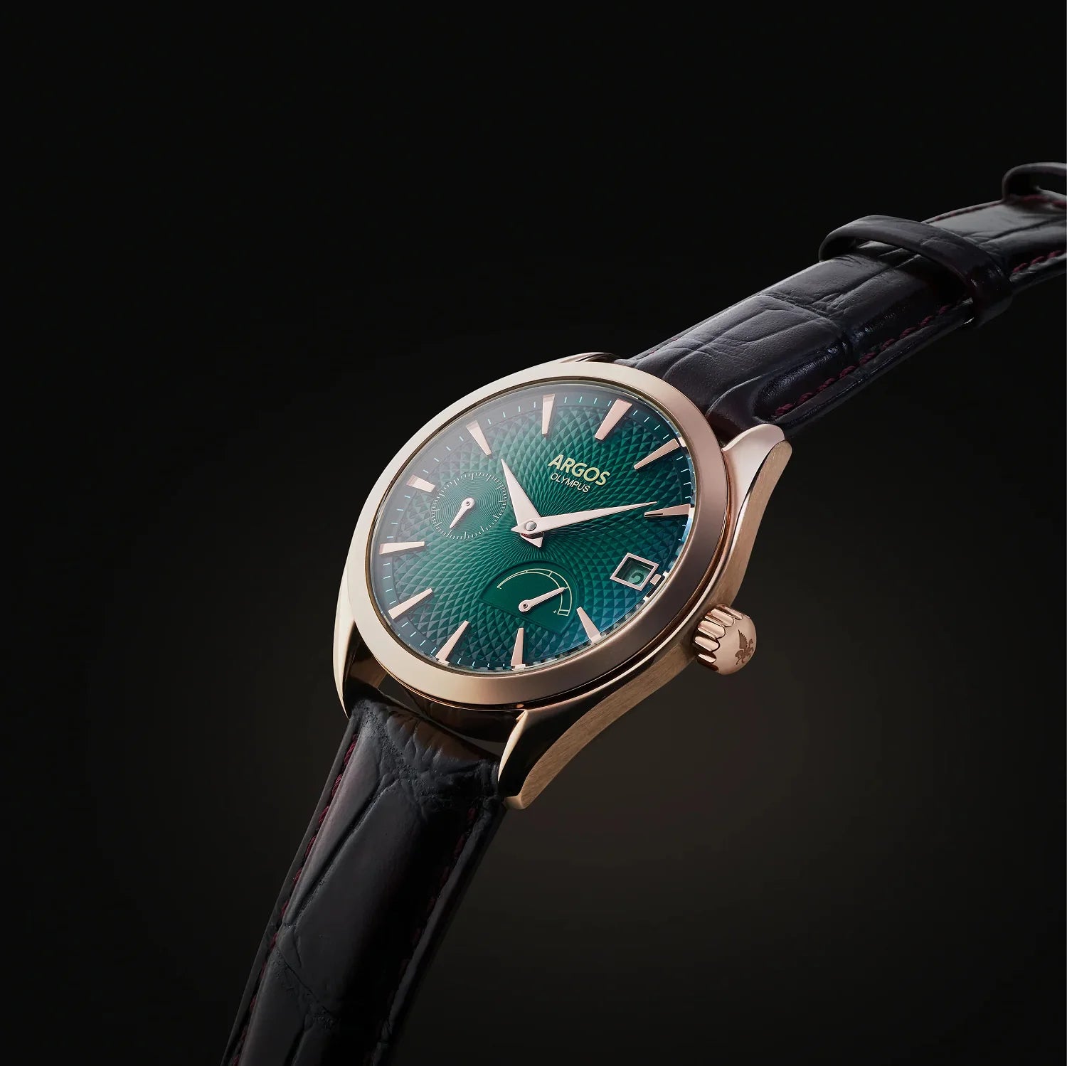 Olympus - Basil Green Rose Gold Leather Argos Watches