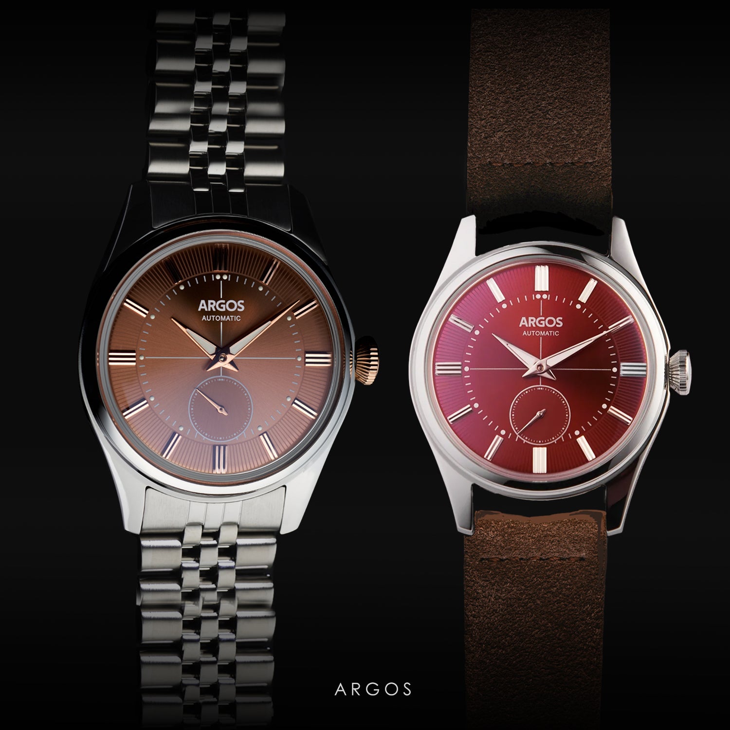 Apollo III - Chocolate Brown Silver + Wine Red Silver Leather [COMBO]