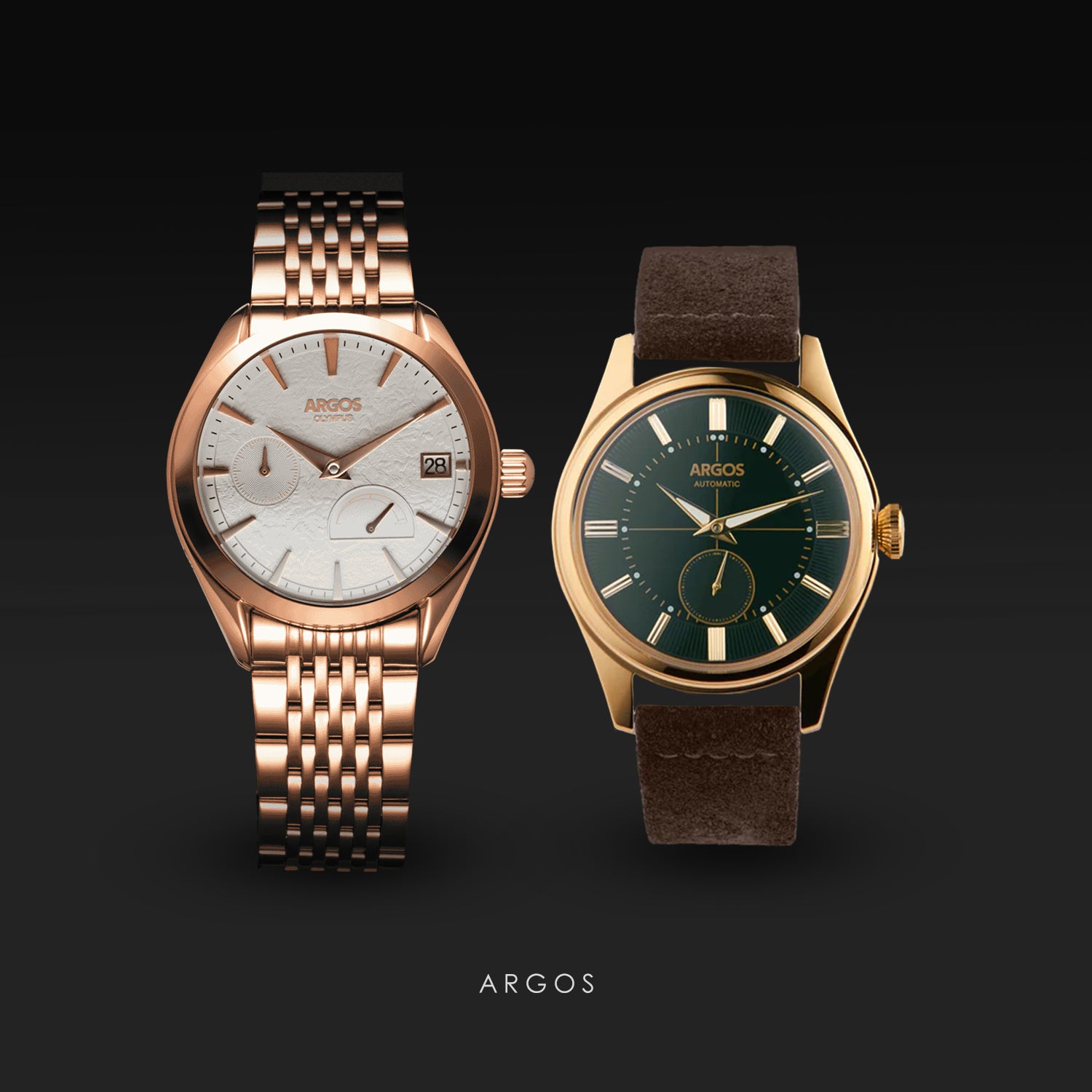 Olympus - Luxe White Rose Gold + Apollo 3 Olive Green Gold Leather [COMBO]