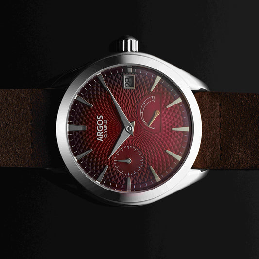 OLYMPUS - Carmine Red Silver Leather