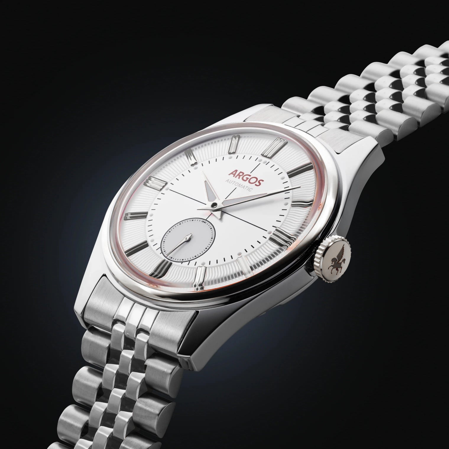 Apollo III Pearl White Silver, a refined white and silver watches design with a clean white dial.