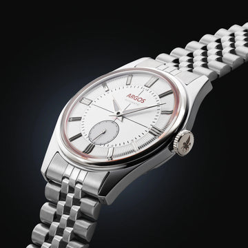 Apollo III Pearl White Silver, a refined white and silver watches design with a clean white dial.