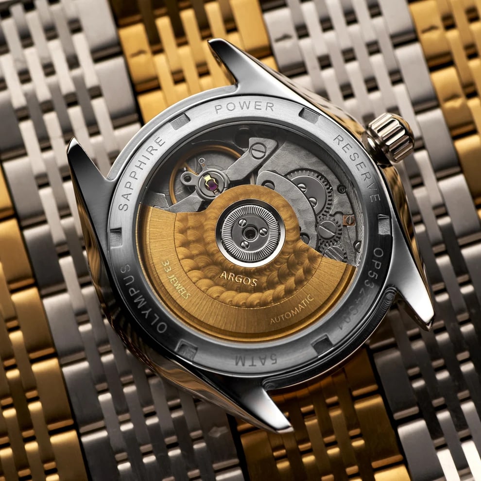 Argos Olympus - Piano Black Rose Gold Leather