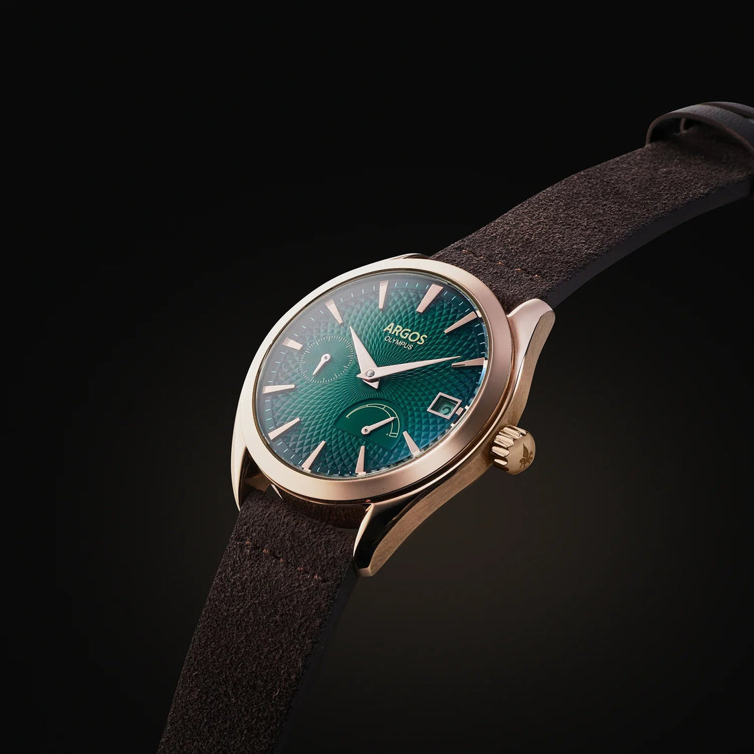 Olympus - Basil Green Rose Gold Leather Argos Watches