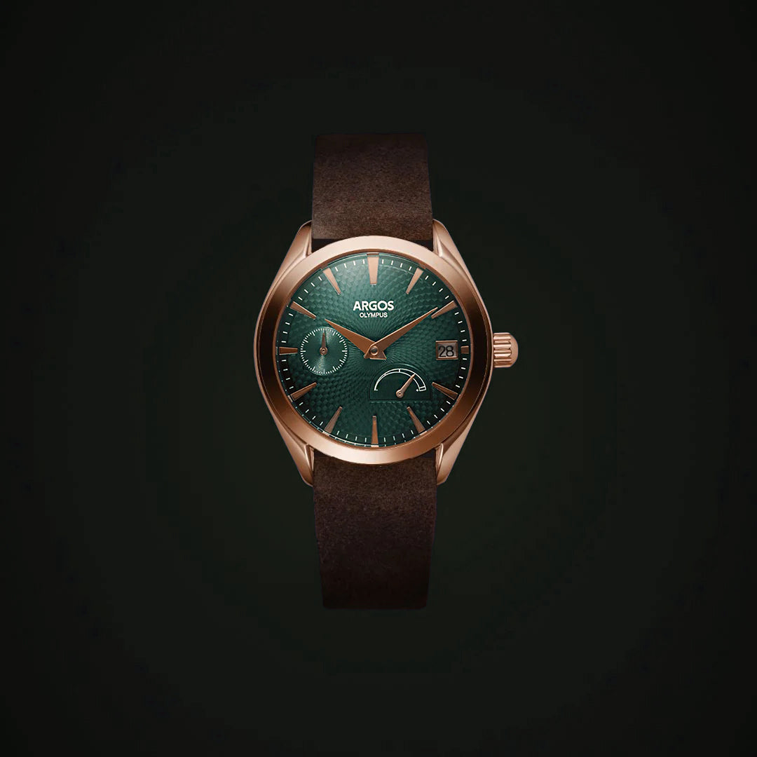 Olympus - Basil Green Rose Gold Leather Argos Watches