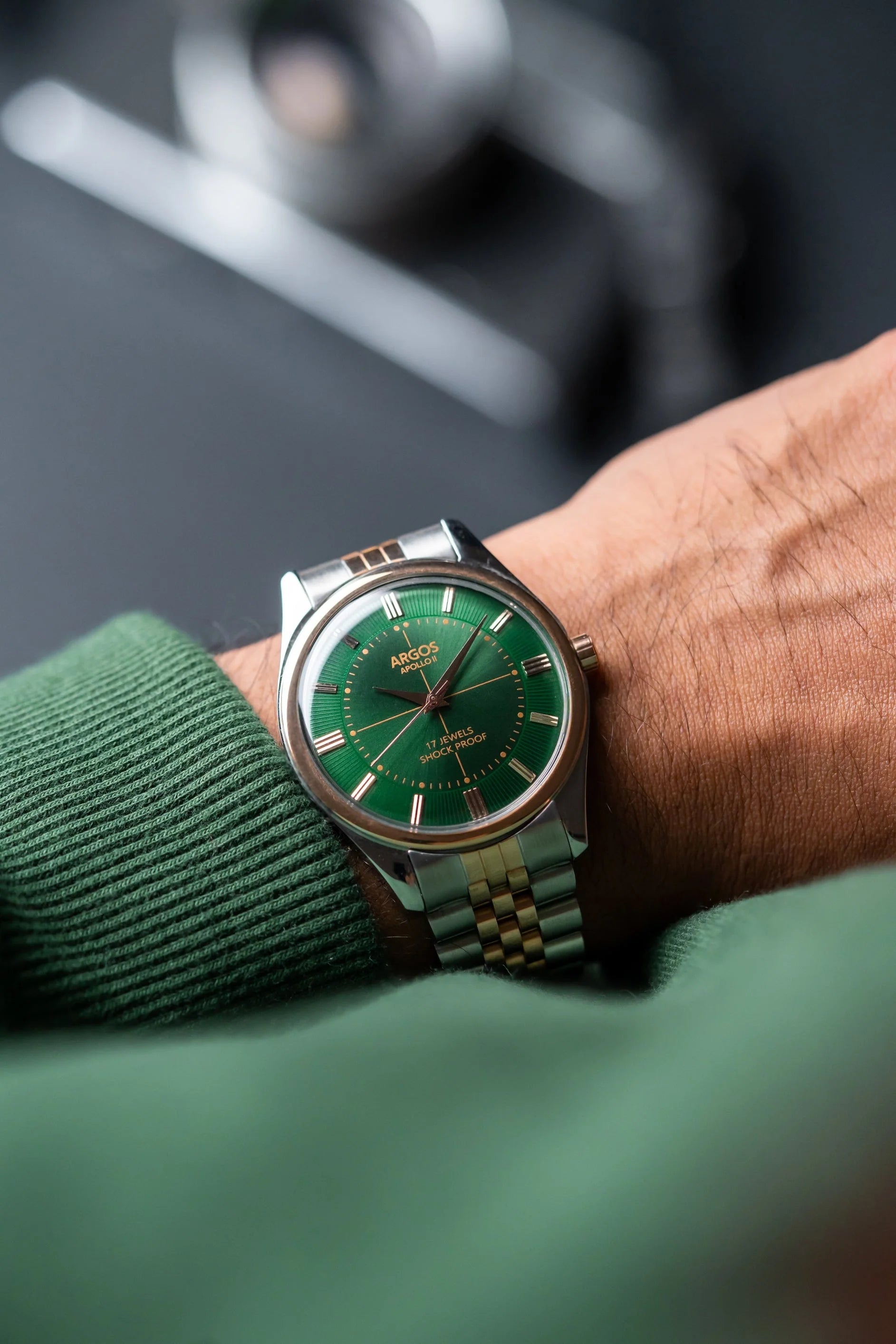 Argos Apollo II Olive Green Rose Gold TwoTone Men's Mechanical Watch