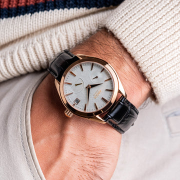 OLYMPUS - Luxe White Rose Gold w/ Leather Strap