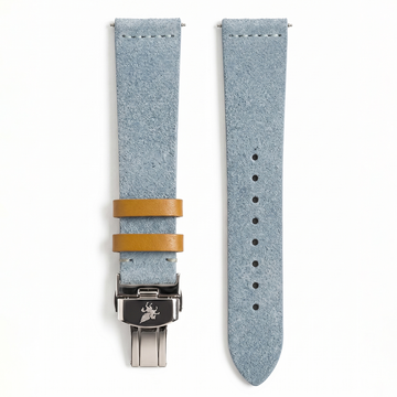 Denim Blue Italian Suede Leather Strap