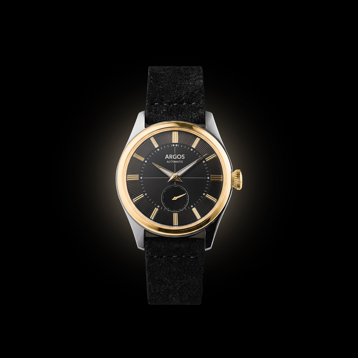 Apollo III - Onyx Black Gold Two Tone Leather