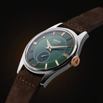 Apollo III - Olive Green Rose Gold Two Tone Leather