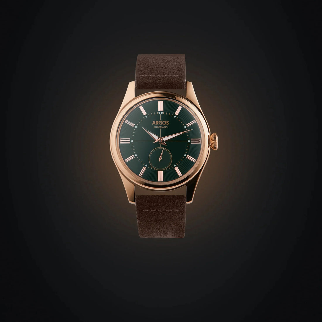 Apollo III - Olive Green Rose Gold Leather