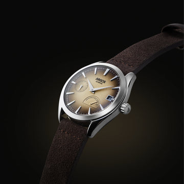 Irish Coffee Silver Leather mens watches brown leather strap