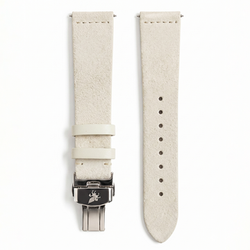Ivory White Italian Suede Leather Strap