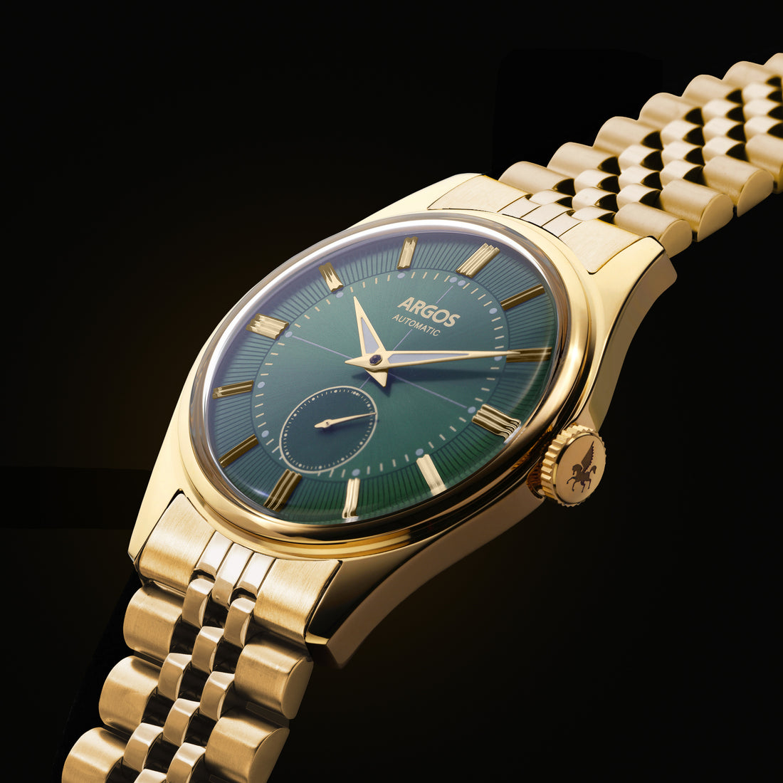 A refined olive green watch mens design with gold accents, made for effortless everyday elegance.
