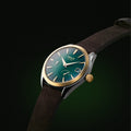 Argos Olympus Basil Green Gold leather strap men’s green watch