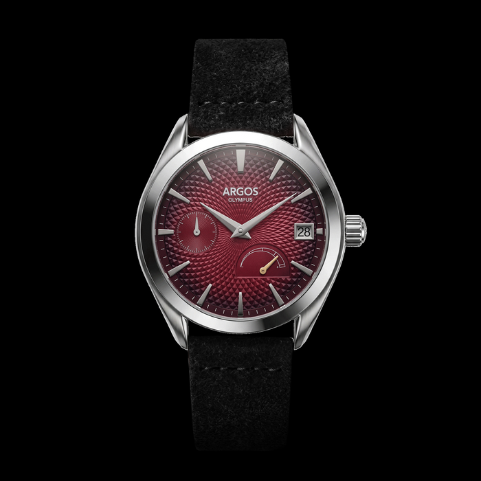 Olympus - Carmine Red Silver Leather