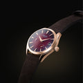 Argos Olympus rose gold automatic watch with leather strap