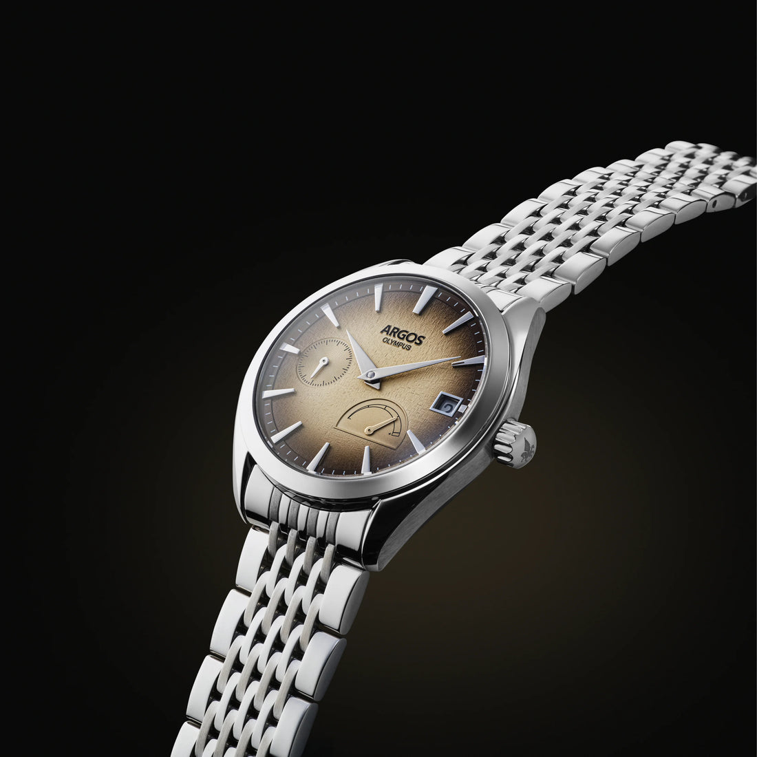 Olympus – Irish Coffee Silver brown watch for men