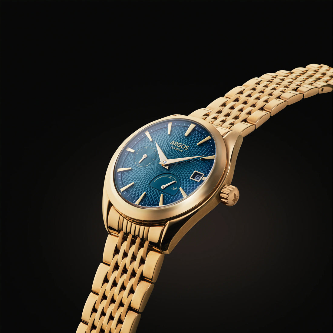 Olympus Azure Blue Gold bracelet gold wrist watch