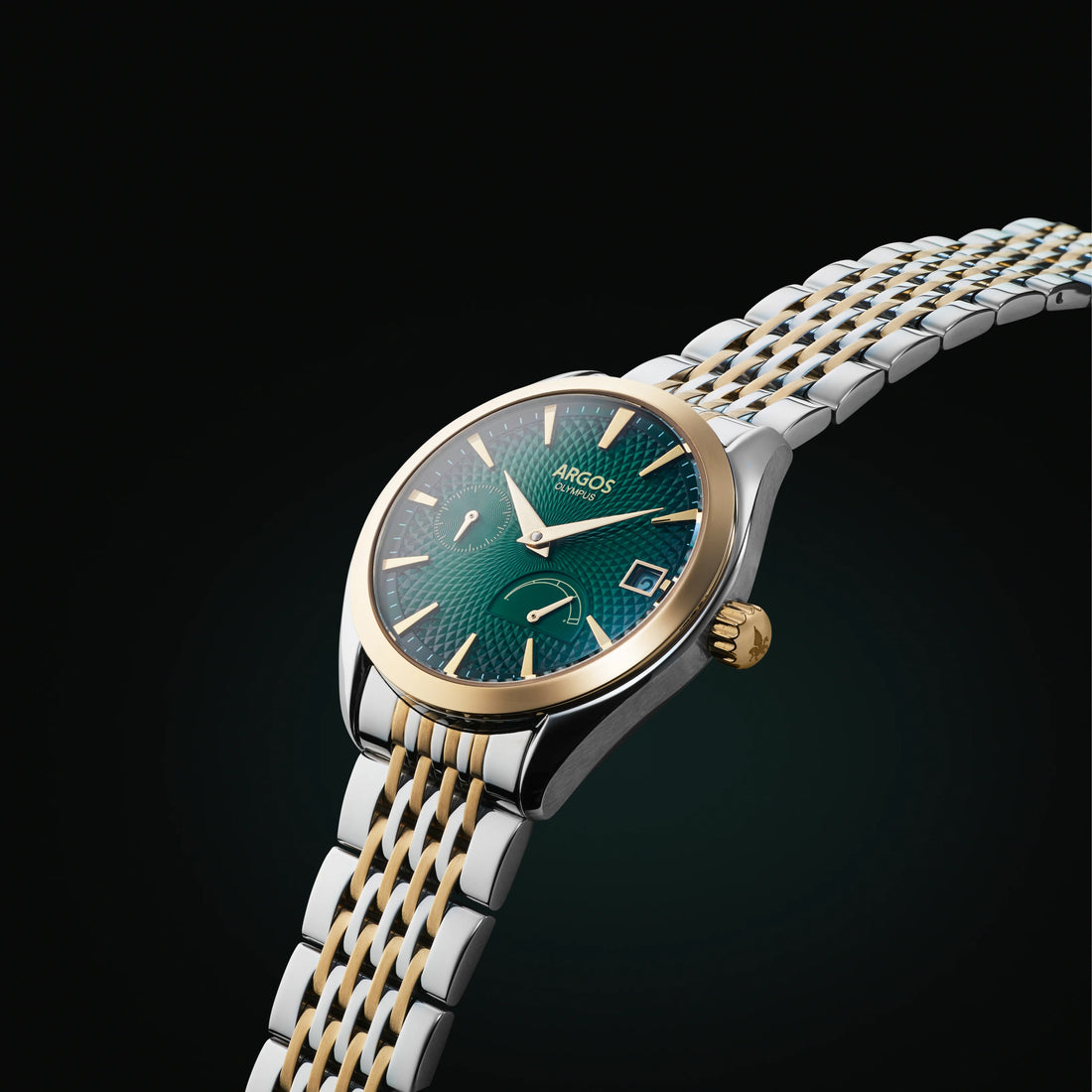 Olympus Basil Green Gold two-tone bracelet green dial watch