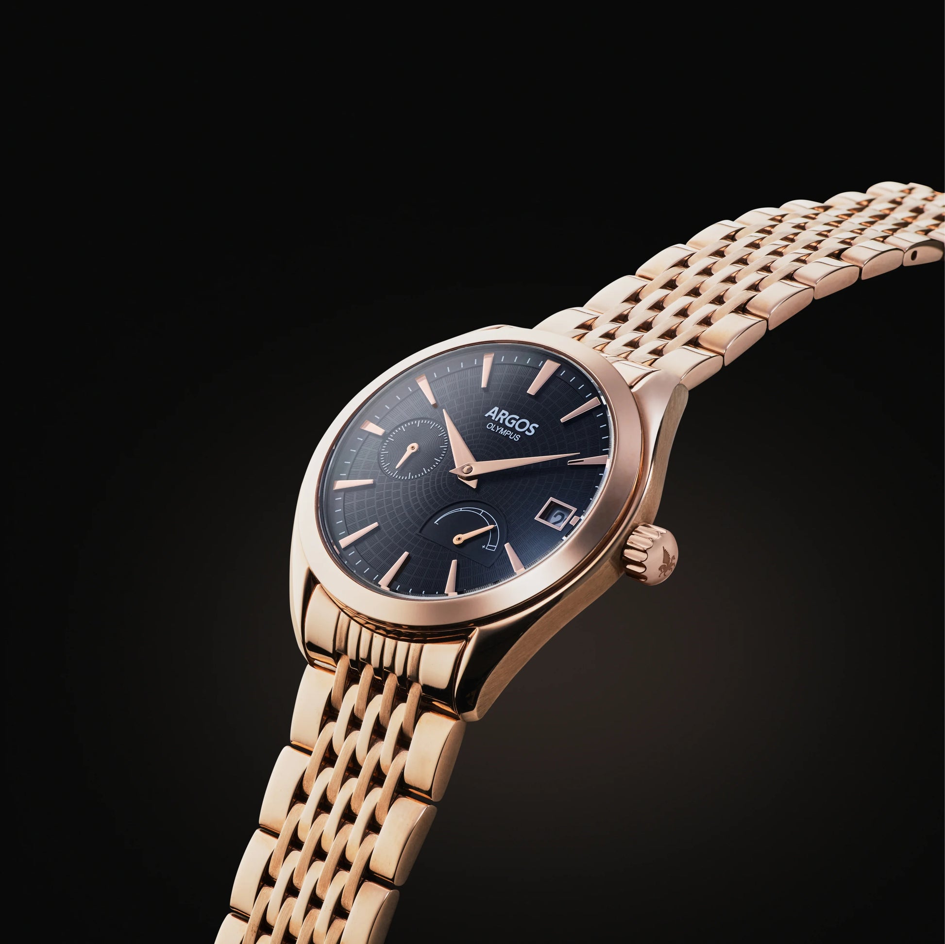 Olympus Piano Black Rose Gold bracelet rose gold mens watches