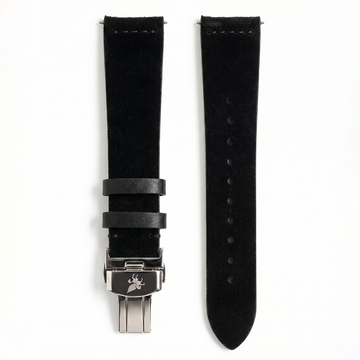 Onyx Black Italian Suede Leather Strap