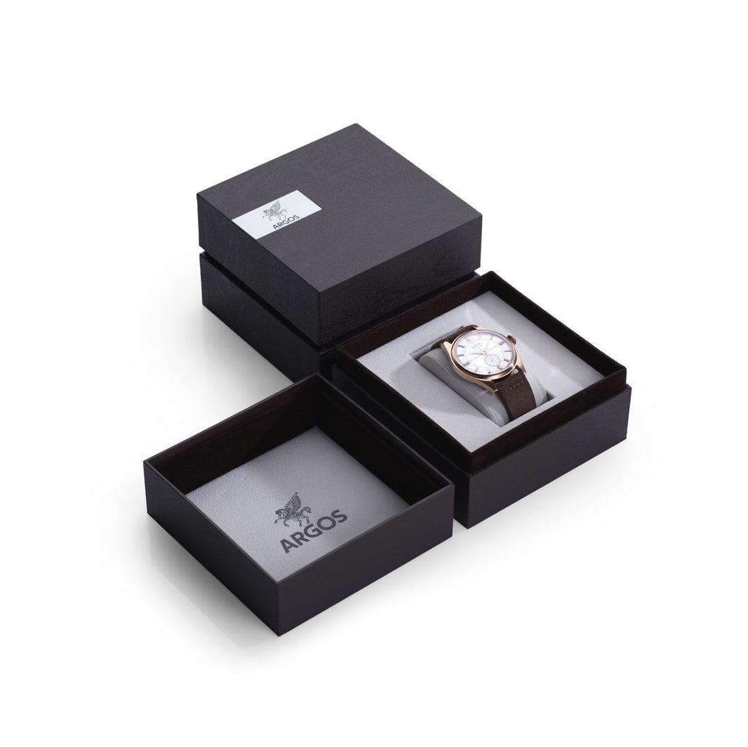 Argos Apollo III - Olive Green Gold with Italian Suede Leather Strap