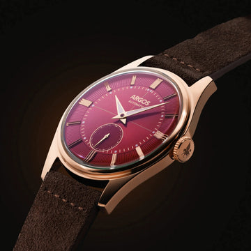 Apollo III - Wine Red Rose Gold Leather