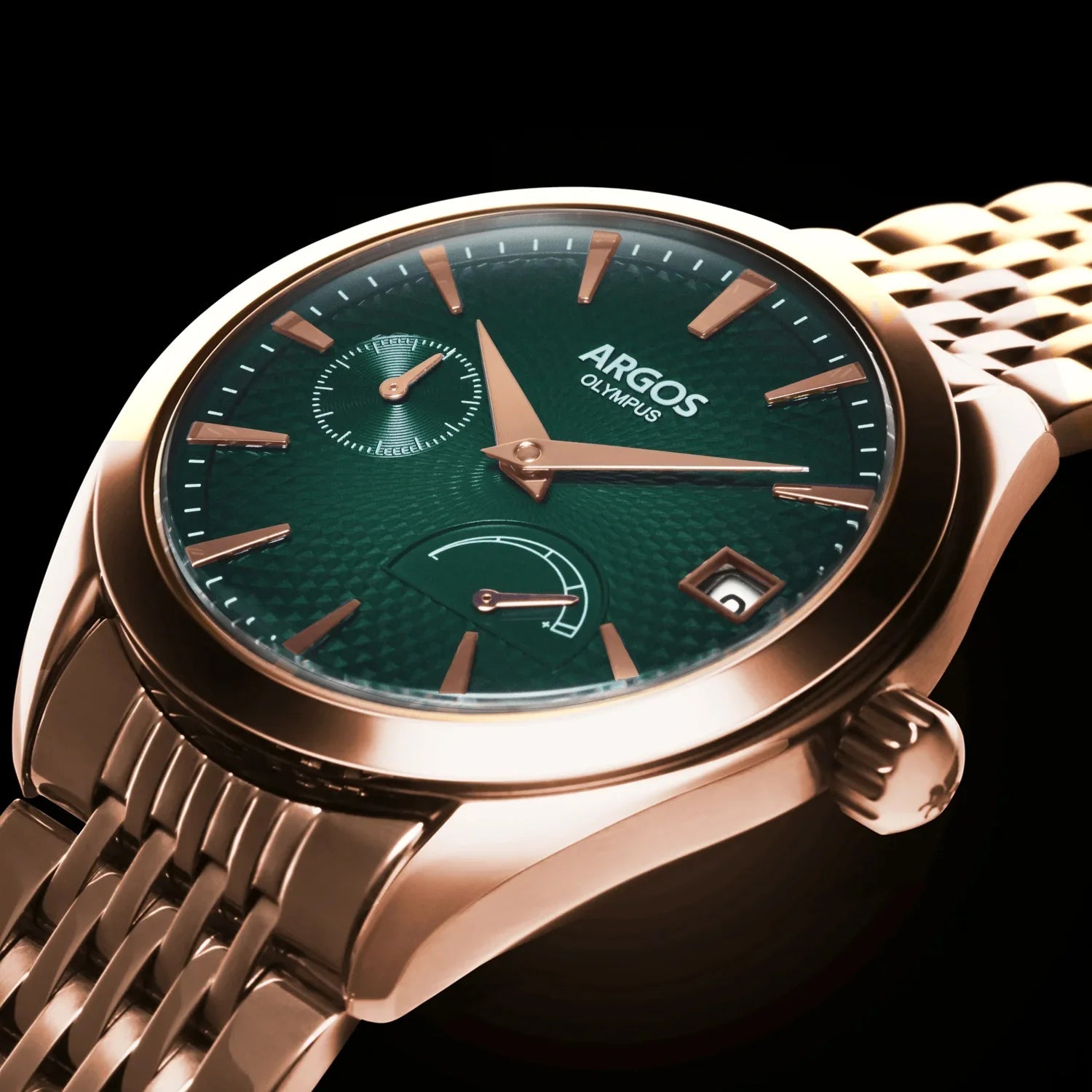 Olympus - Basil Green Rose Gold Argos Watches