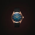 Olympus - Azure Blue Rose Gold leather Argos Watches