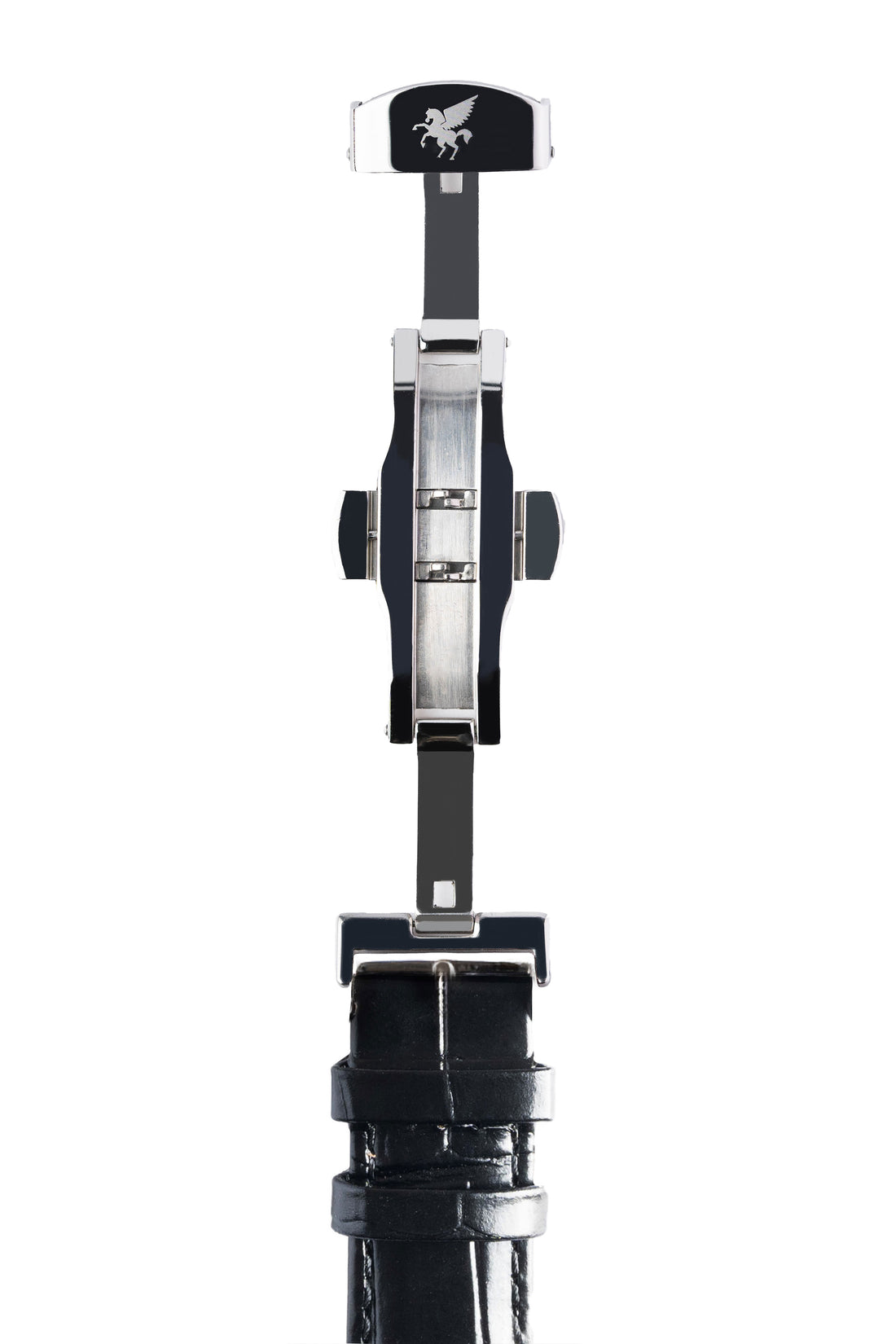 Midnight Black Crocodile Pattern Leather Strap