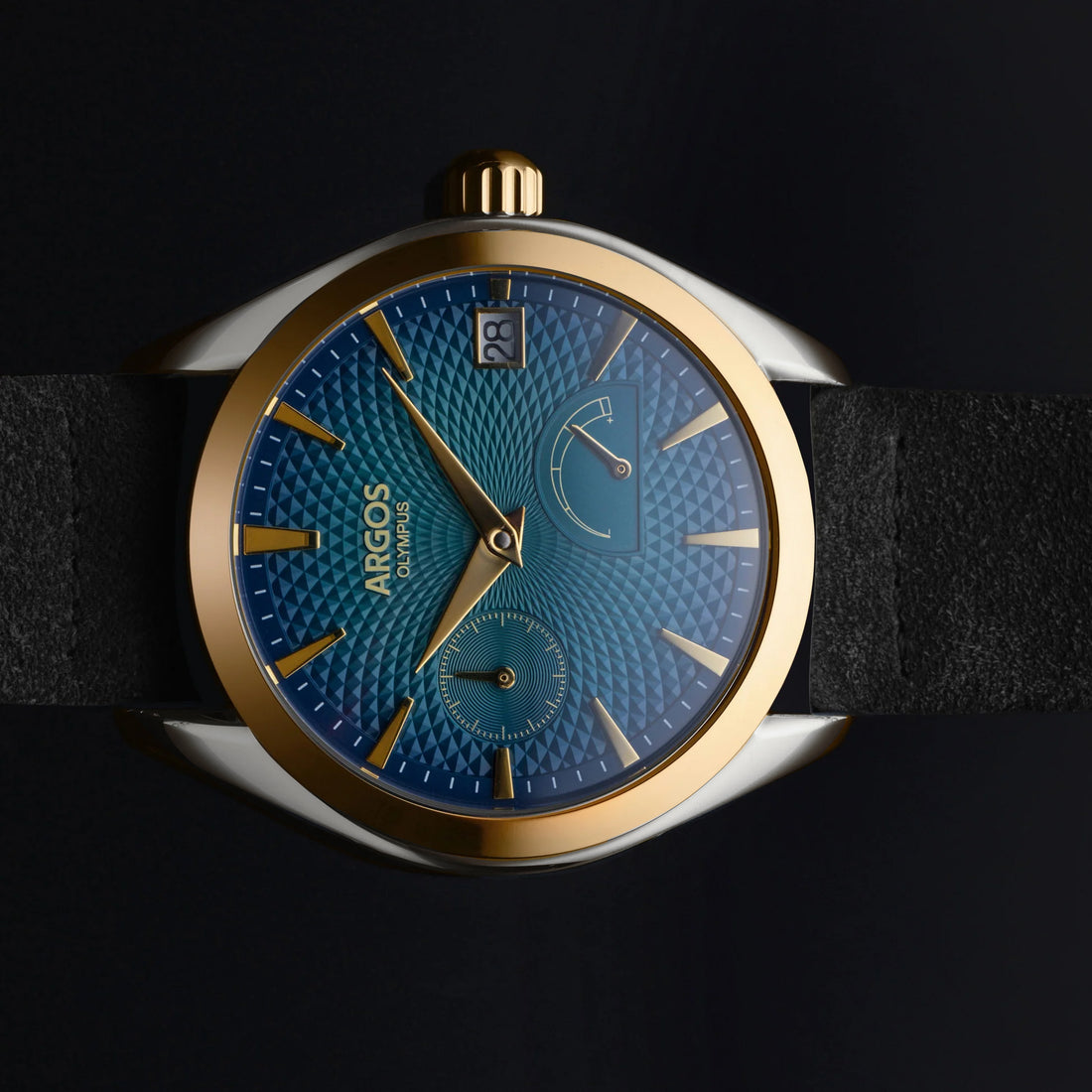 OLYMPUS - Azure Blue Gold Two Tone Leather