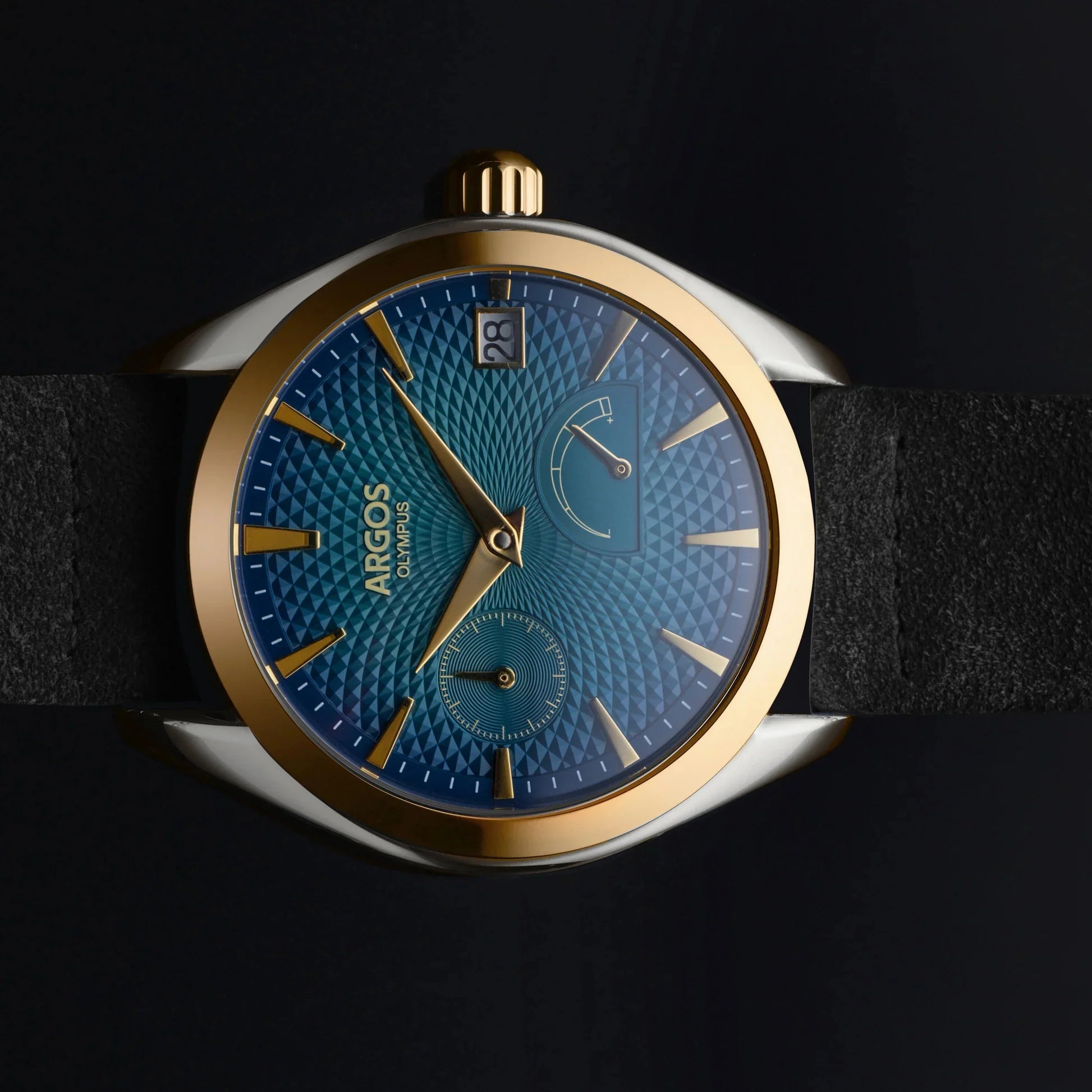 Olympus - Azure Blue Gold Two Tone Leather Argos Watches