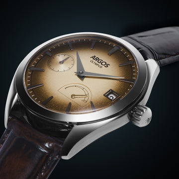 OLYMPUS - Irish Coffee Silver w/ Leather Strap