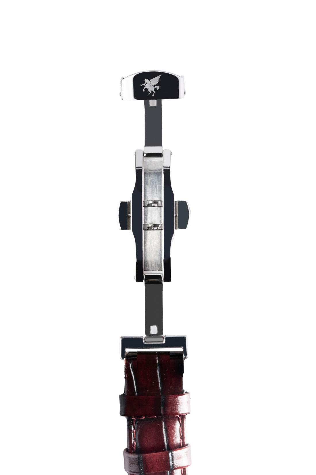 Reddish Brown Crocodile Pattern Leather Strap