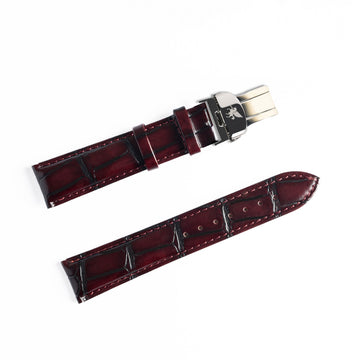 Reddish Brown Crocodile Pattern Leather Strap