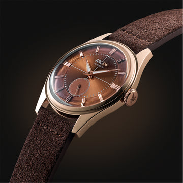 Apollo III - Chocolate Brown Rose Gold Leather