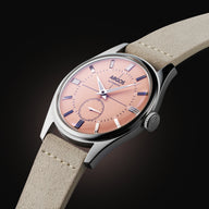 Apollo III - Pastel Salmon Silver Leather Mechanical Watch